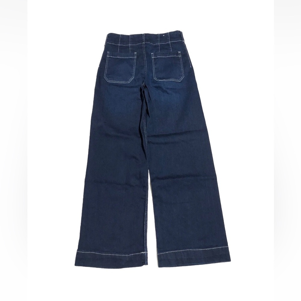 MAEVE Women’s Colette Full Length Wide Leg Denim Pants Contrast Stitch - Picture 6 of 6